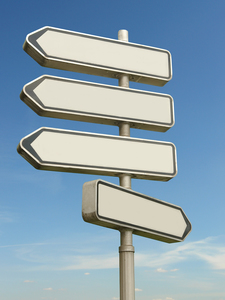 street sign pointing in four different directions