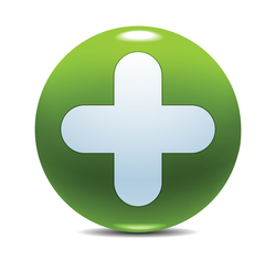 green button with a plus sign indicating treatment