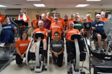 Older group of Veterans in a gym