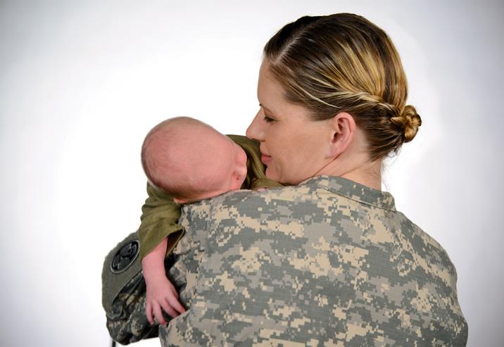 Veteran Woman and baby