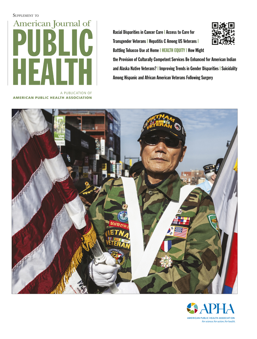 Cover. A US veteran holding the American flag marches in a Chinese New Year parade in Flushing, Queens. According to Tsai et al. in their research article that appears in this collection (pp. S538舑S547), although Asian American and Pacific Islanders (AAPIs) have been serving in the military for well over 2 centuries, there has been virtually no research on AAPI veterans save for a few studies. Among their findings reported here are that AAPIs are a small, but fast-growing racial/ethnic group within the veteran population, and are more likely to have served in recent conflicts than other veterans.