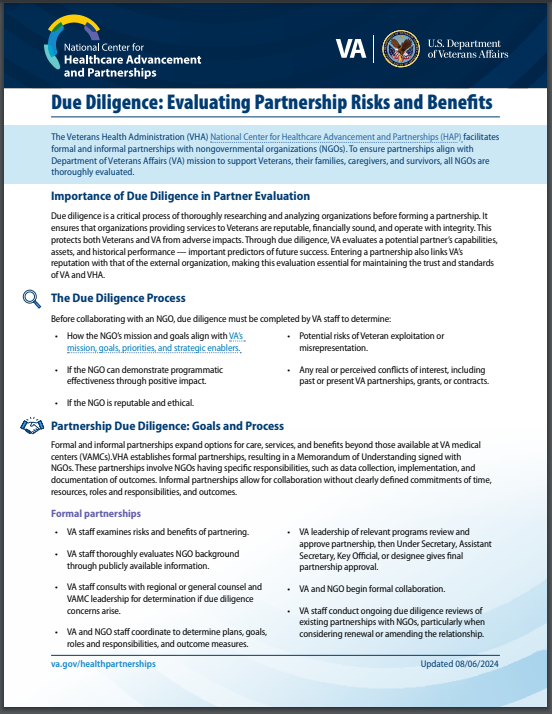 Due Diligence Fact Sheet