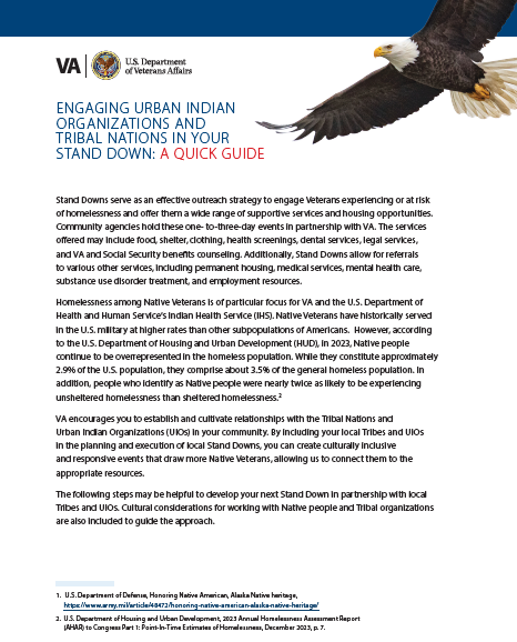 Engaging UIOs and Tribal Nations in Your Stand Down