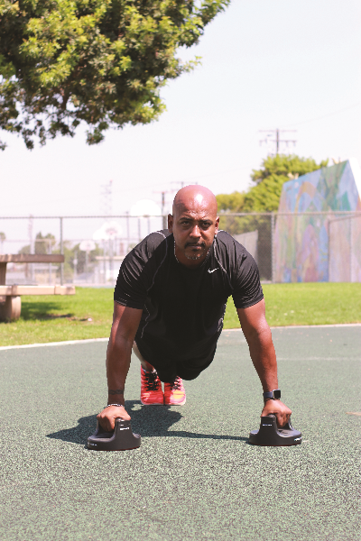 Ken Johnson doing a push-up