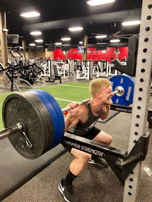 Stephen lifting weights