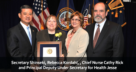 Secretary Shinseki, Rebecca Kordahl, Chief Nurse Cathy Rick and Principal Deputy Under Secretary for Health Jesse