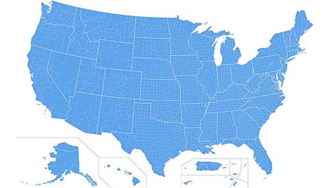 USA, United States Country in North America Map. Vector file SVG