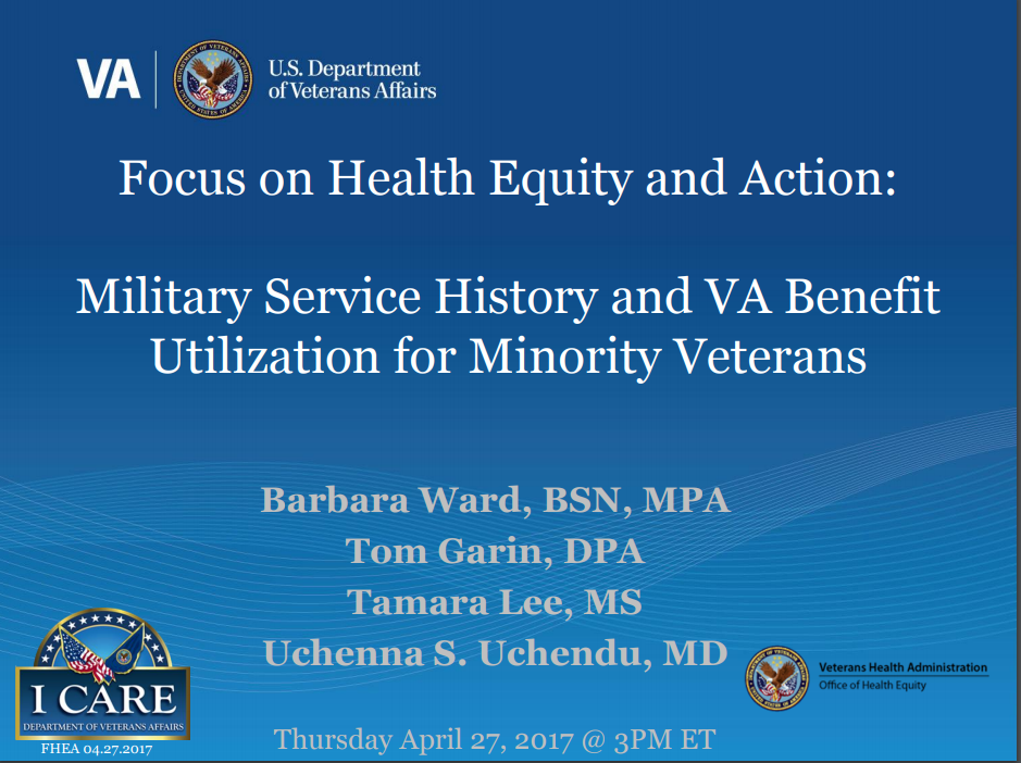 Military Service History and VA Benefit Utilization for Minority Veterans