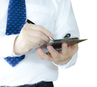 Man holding a clipboard