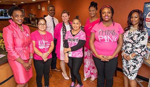 CWV with VCS Canteen Chief and Staff supporting Breast Cancer Awareness